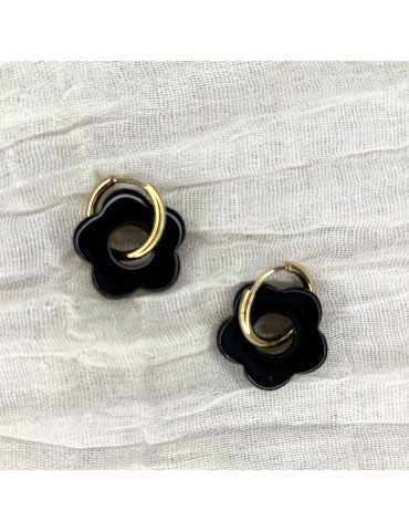 Boucles D'Oreilles Acier Fleur